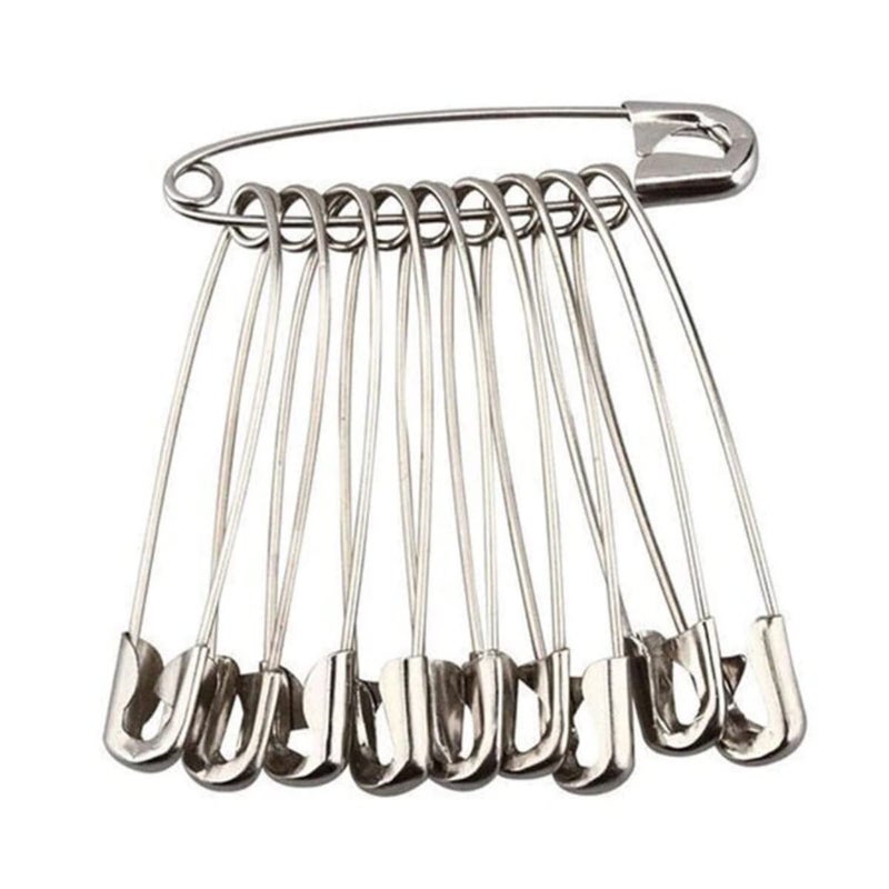 NiftyPlaza 200 Pcs Heavy Duty Large 1-1/2" Safety Pins - High-Grade Steel, Nickel Plated, Rust Resistant (200 Safety Pins) - Image 5